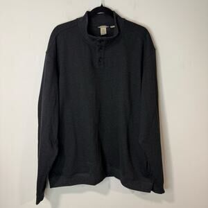 Duluth Trading Co Men's Pullover Quarter Button Sweatshirt Top Charcoal Gray XXL